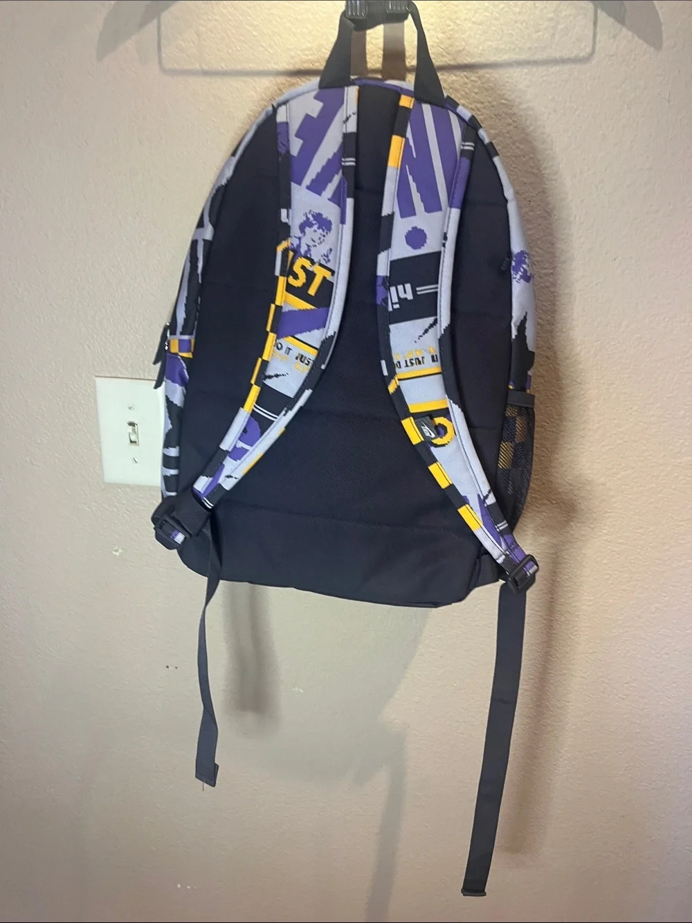 Nike Kid’s Backpack Purple Yellow Colorways Graphic Print - Picture 5 of 12